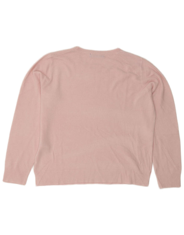 Marks & Spencer Damen-Pullover mit Rundhalsausschnitt, Gr. 16, Größe L, Rosa, Acryl