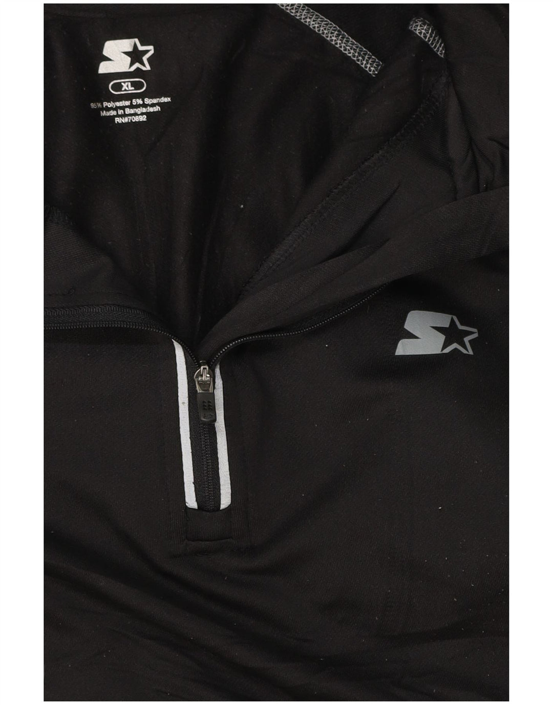 STARTER Herren-Pullover-Trainingsanzugoberteil mit Reißverschluss, XL, schwarz gestreift, Polyester