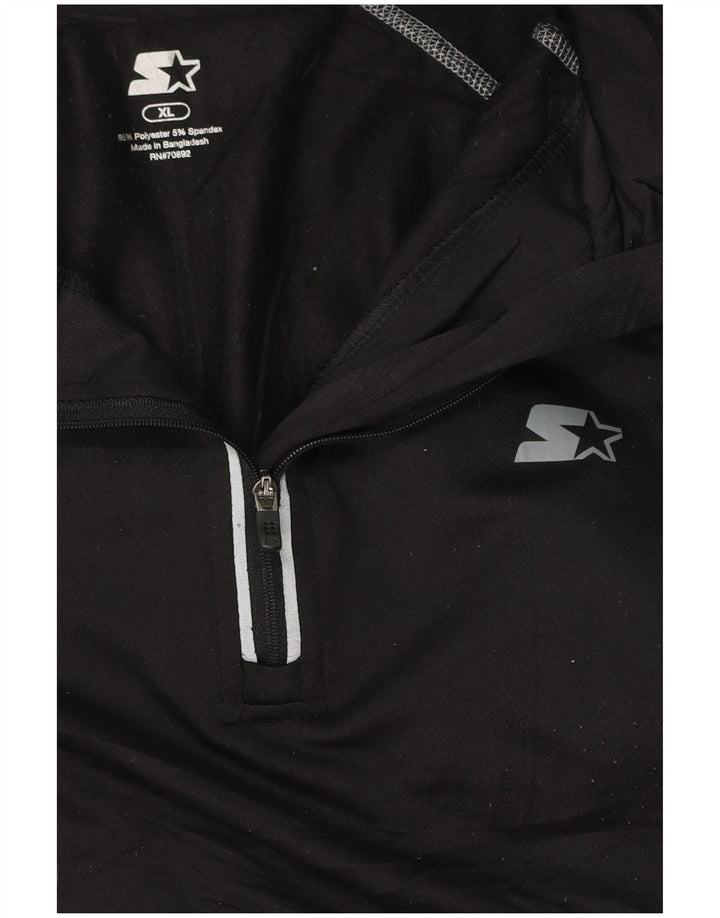 STARTER Herren-Pullover-Trainingsanzugoberteil mit Reißverschluss, XL, schwarz gestreift, Polyester