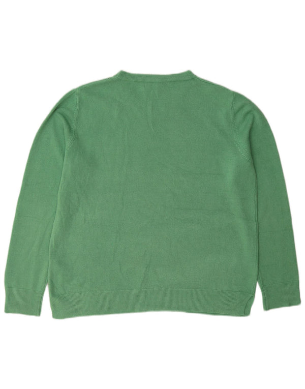 Marks & Spencer Damen-Pullover mit Rundhalsausschnitt, Gr. 16, Größe L, grünes Acryl