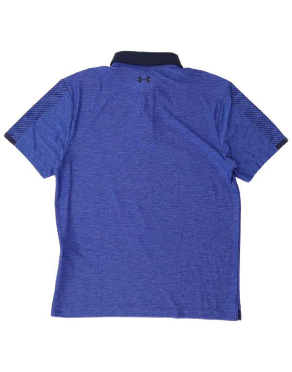 Under Armour Herren Heat Gear Poloshirt Mittelblaues Colourblock-Polyester