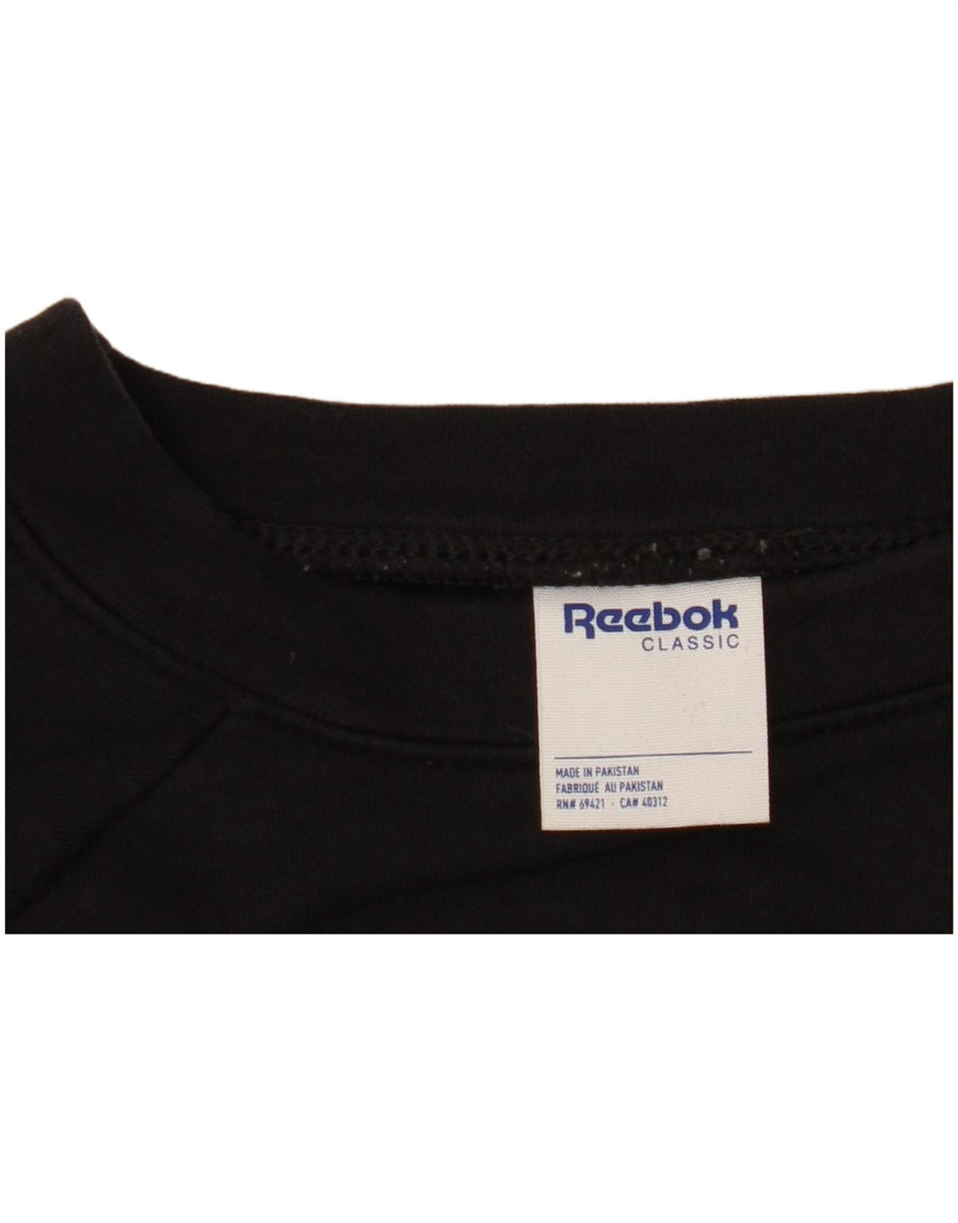 REEBOK Damen Grafik-Sweatshirt-Pullover UK 14 Mittelschwarze Baumwolle
