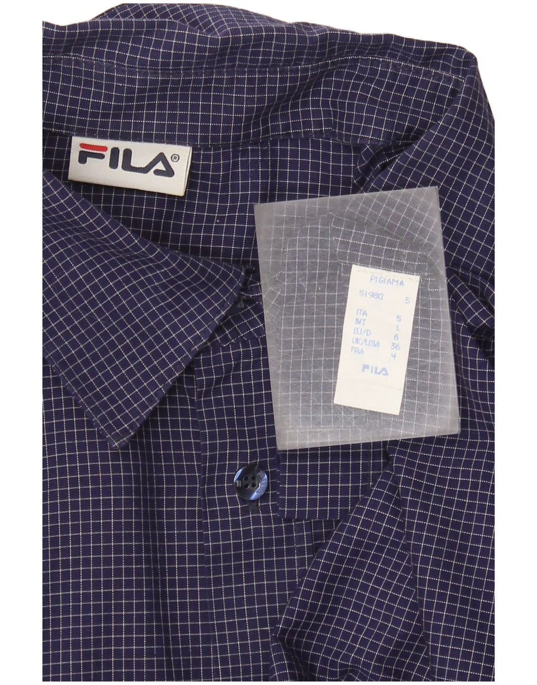 Fila Herrenhemd, groß, marineblau, Gingham-Baumwolle