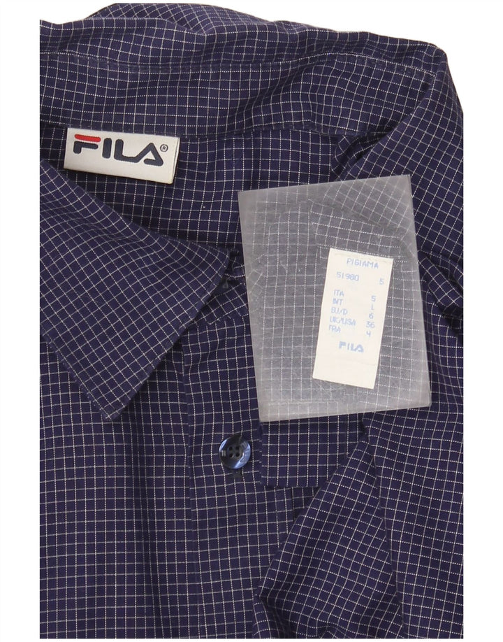 Fila Herrenhemd, groß, marineblau, Gingham-Baumwolle