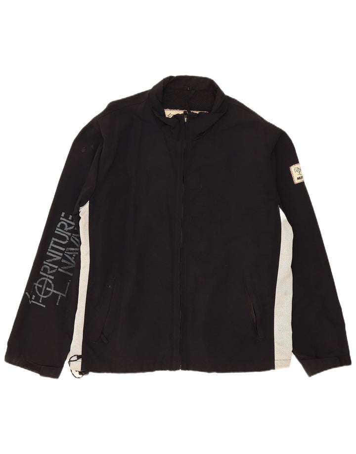 Murphy & Nye Herren-Regenjacke mit Grafik, UK 40, Größe L, schwarzes Colourblock-Nylon