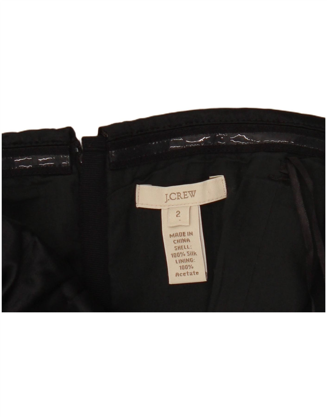 J. CREW Damen Mini-trägerloses Kleid US 2 XS Schwarze Seide