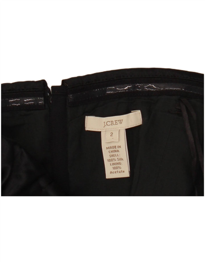 J. CREW Damen Mini-trägerloses Kleid US 2 XS Schwarze Seide