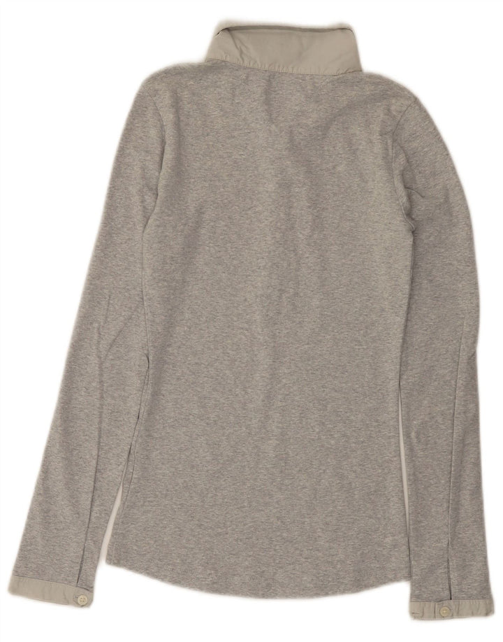 TOMMY HILFIGER Damen Langarm-Poloshirt UK 8 Small Grau