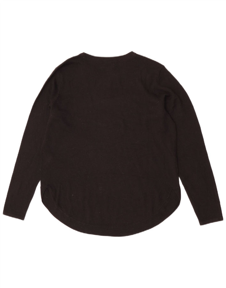 Fat Face Damen-Pullover mit U-Boot-Ausschnitt, UK 12, Mittelschwarz, Polyester