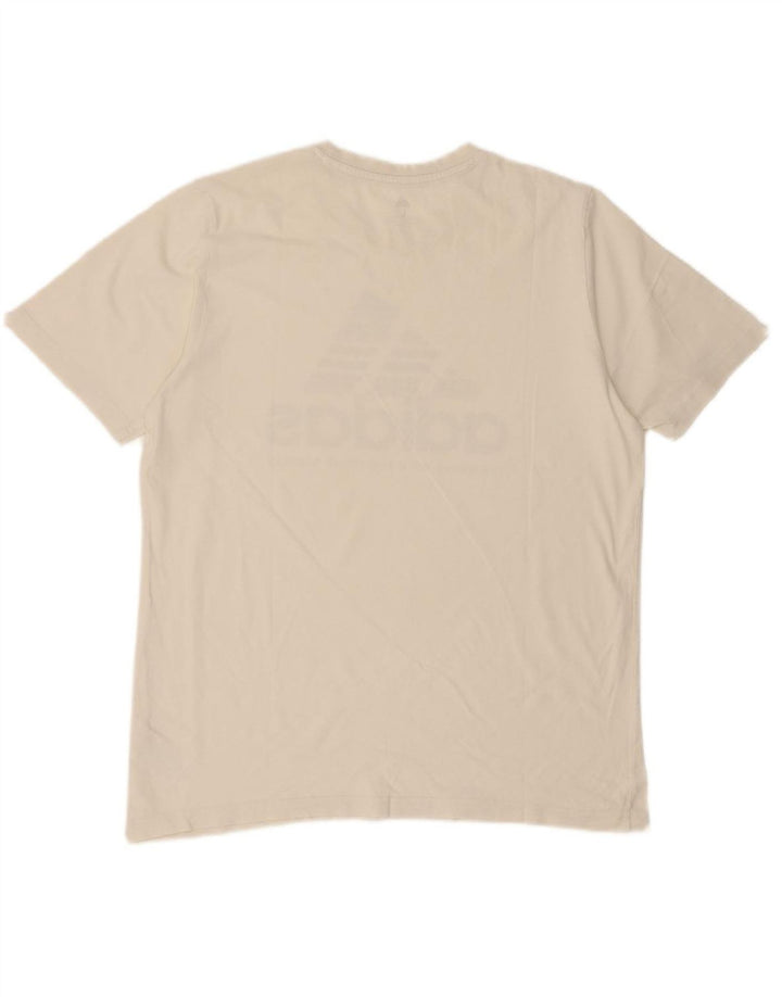 ADIDAS Mens Graphic T-Shirt Top Large White Cotton