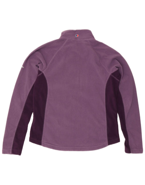 BERGHAUS Damen-Fleecepullover mit Reißverschluss am Hals, UK 14, Größe L, Lila, Farbblock