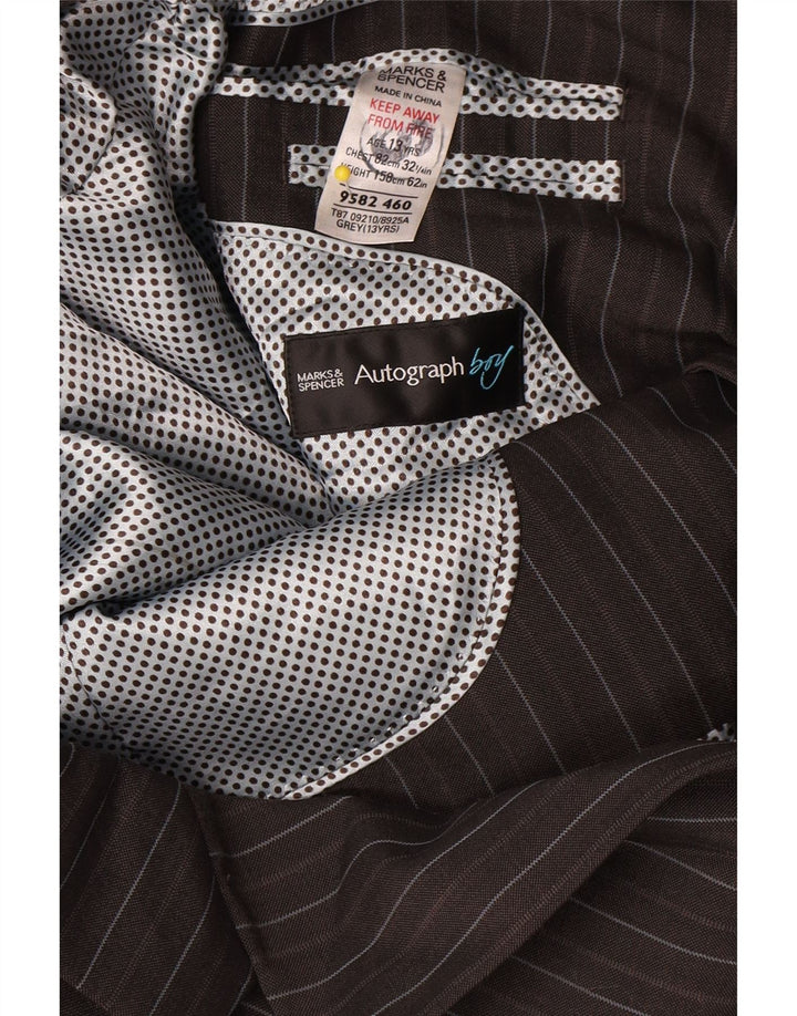 Marks & Spencer Jungen-Autograph-Blazerjacke, 12–13 Jahre, graue Nadelstreifen