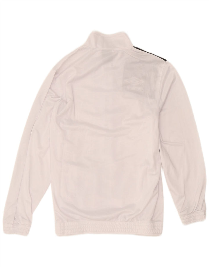 Umbro Herren-Trainingsanzug-Top-Jacke, großes weißes Farbblock-Polyester