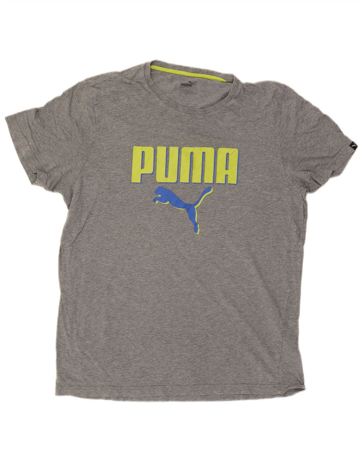 Puma Herren Grafik T-Shirt Top 2XL Grau meliert