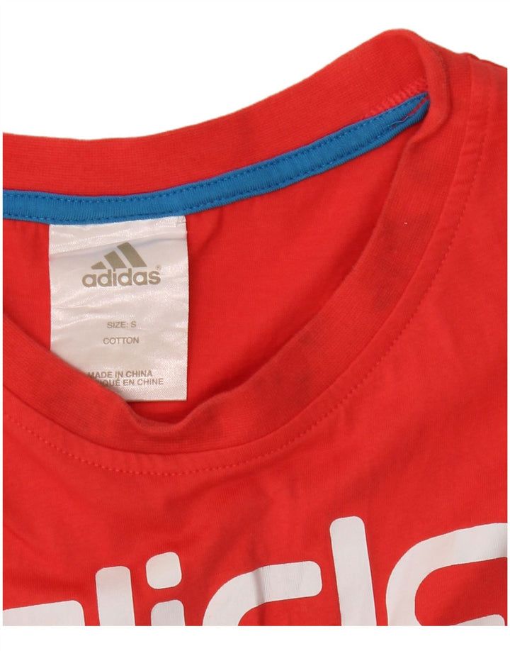 Adidas Herren Grafik T-Shirt Top Small Rot Baumwolle