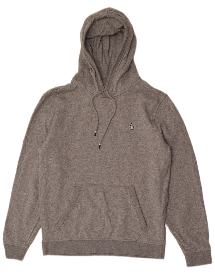 Penguin Herren-Kapuzenpullover aus mittelgrauer Baumwolle