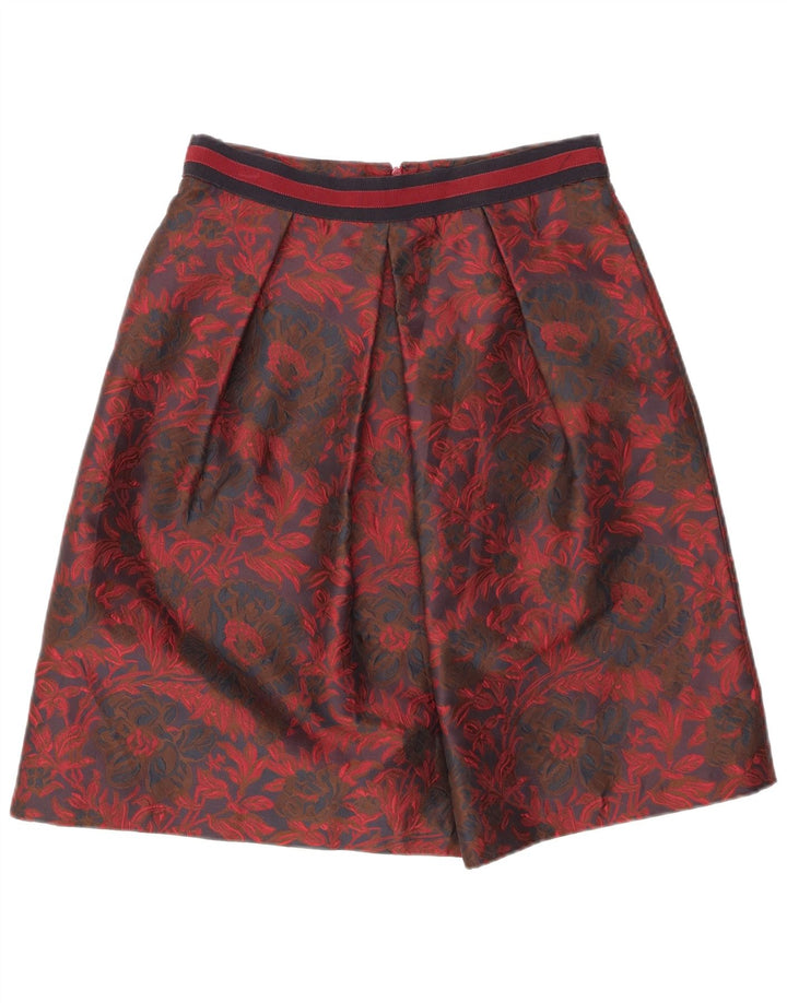 LUISA SPAGNOLI Damen A-Linienrock IT 44 Medium W28 Rot geblümtes Polyester