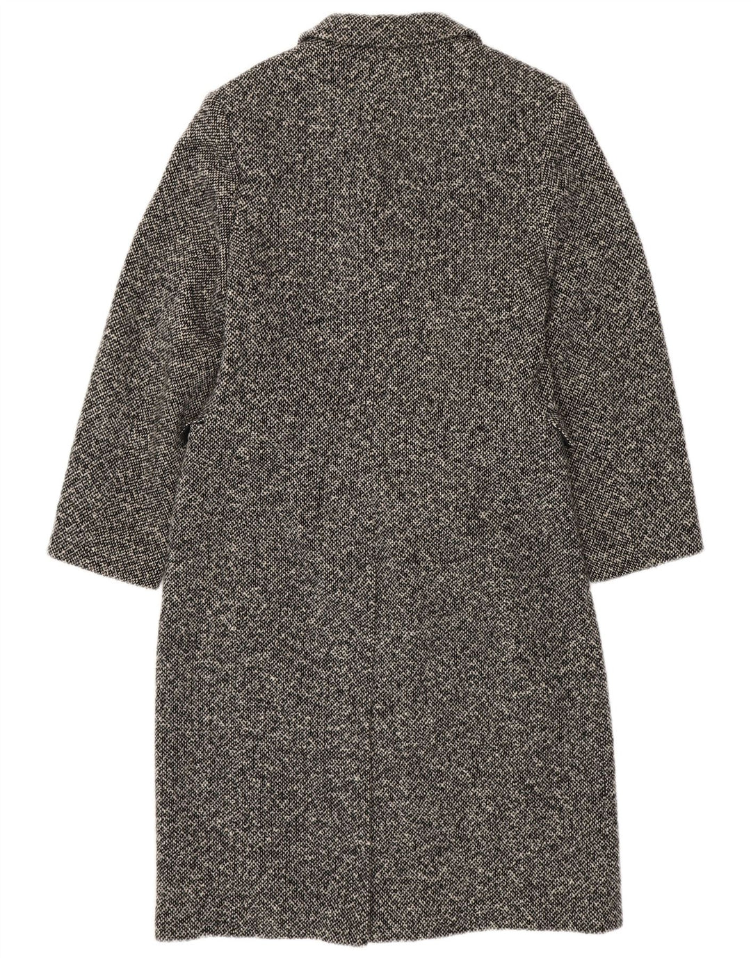 MICHELE BOYARD Damenmantel UK 12 Mittelschwarz gesprenkelte Wolle