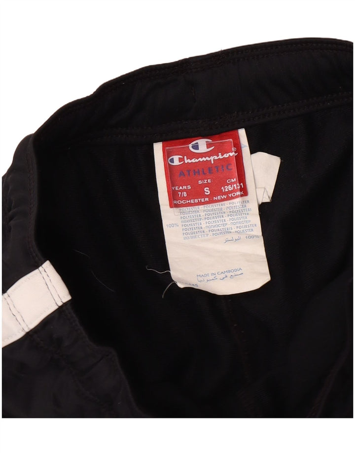 CHAMPION Boys Climalite Tracksuit Trousers Joggers 7-8 Years Small  Black