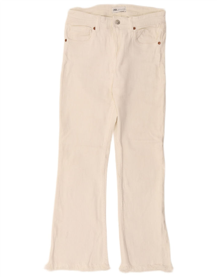 Zara Damen Schlagjeans EU 36 XS W26 L26 Weiß Baumwolle