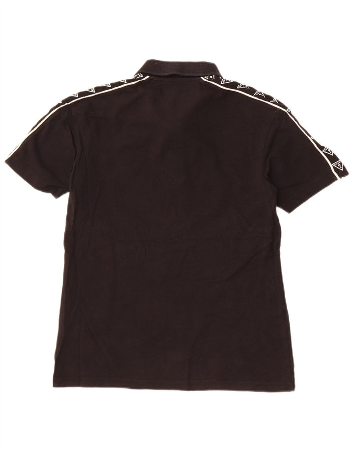 Guess Herren-Poloshirt mit Grafik, XS, schwarze Baumwolle