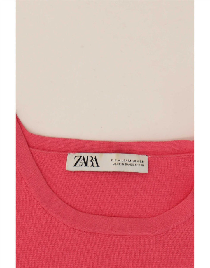 Zara Damen Crop Vest Top UK 12 Mittelrosa