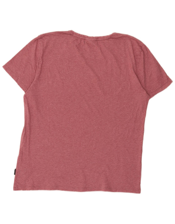 Calvin Klein Damen T-Shirt Top UK 16 Large Rosa Baumwolle