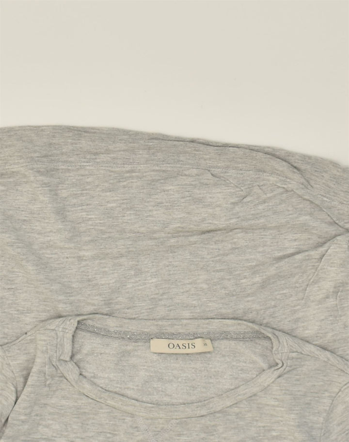 OASIS Womens Oversized Top Long Sleeve UK 6 XS Grey Viscose | Vintage Oasis | Thrift | Second-Hand Oasis | Used Clothing | Messina Hembry 