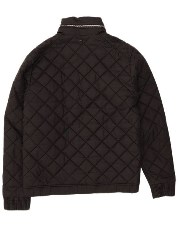 G-Star Herren Steppjacke mit Kapuze, UK 42 XL, schwarzes Nylon