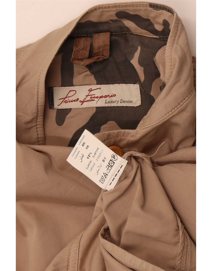 Primo Emporio Herren-Militärblazer IT 48 Mittelbeige Baumwolle