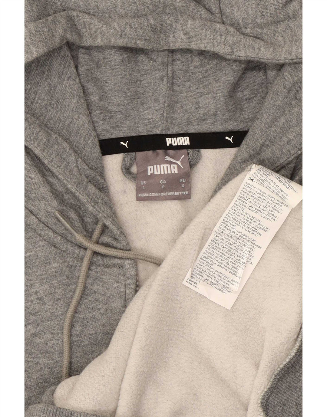 Puma Herren-Kapuzenpullover mit Reißverschluss, klein, grau gefleckte Baumwolle