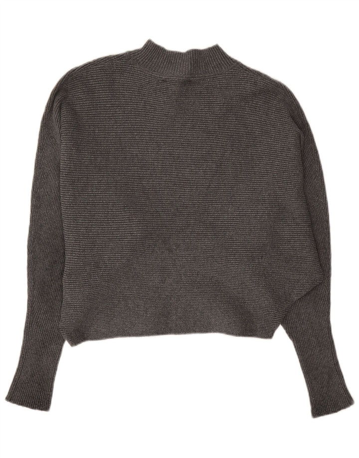Zara Damen Crop Oversized Rollkragenpullover Pullover UK 10 Small Grau