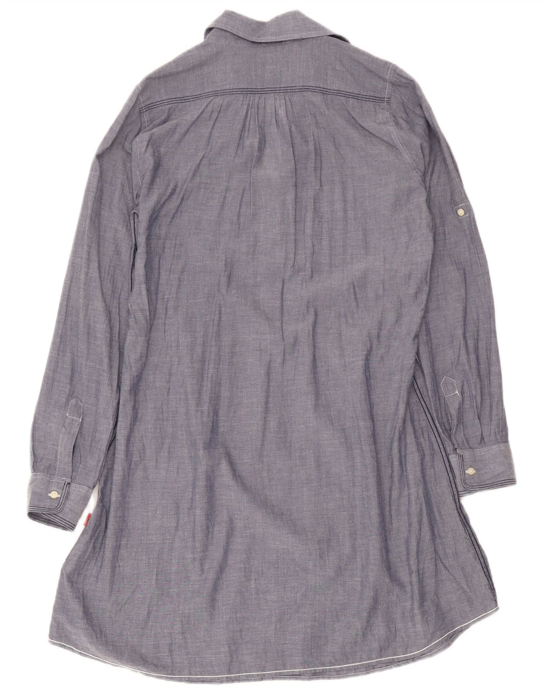 Kappa Damen Pullover-Hemdkleid UK 14 Mittelblaue Baumwolle