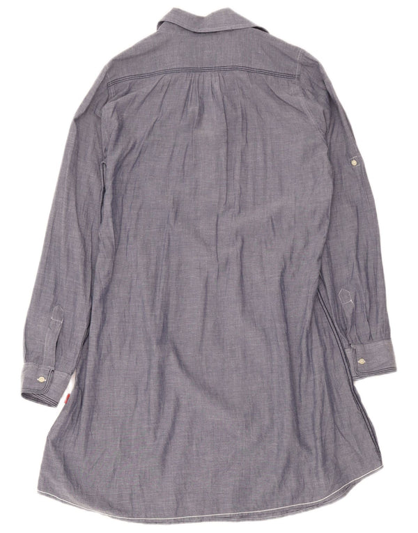 Kappa Damen Pullover-Hemdkleid UK 14 Mittelblaue Baumwolle