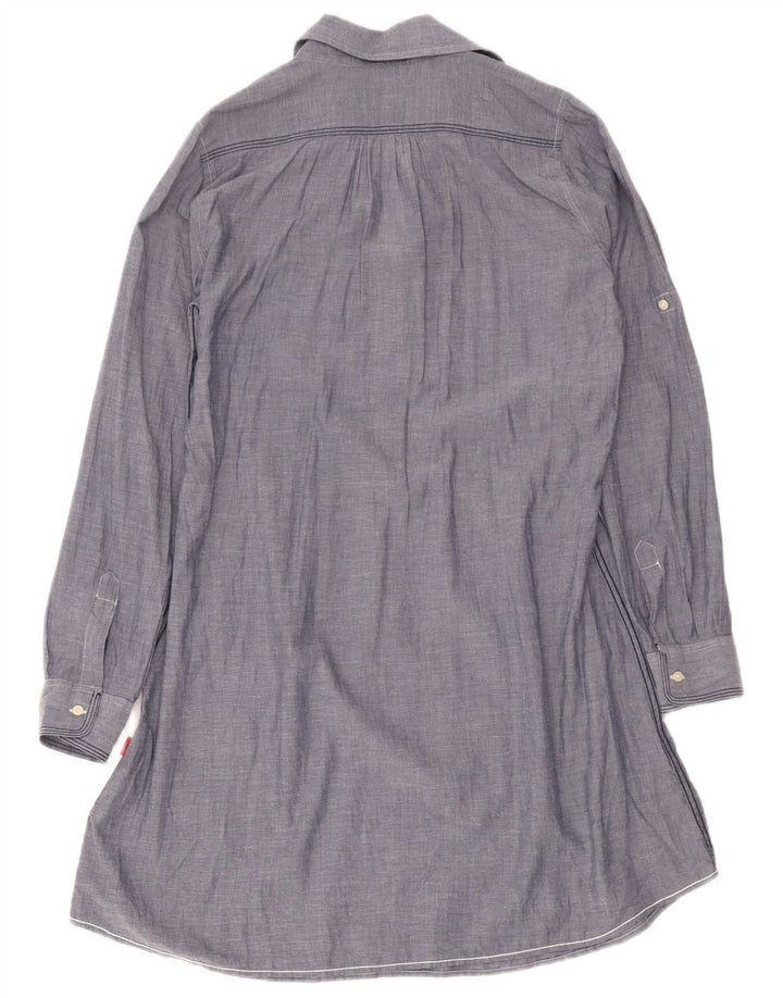 Kappa Damen Pullover-Hemdkleid UK 14 Mittelblaue Baumwolle