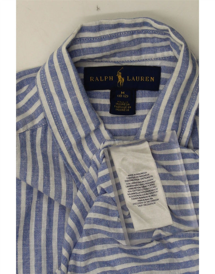 Ralph Lauren Hemd für Jungen, 10–11 Jahre, mittelblau gestreift, Leinen