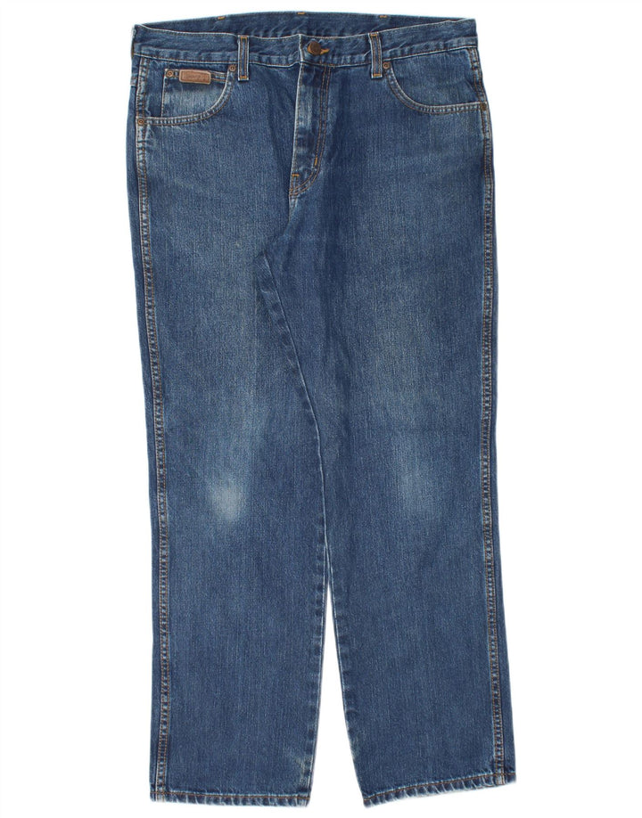 WRANGLER Herren Texas Straight Jeans W36 L30 Blaue Baumwolle