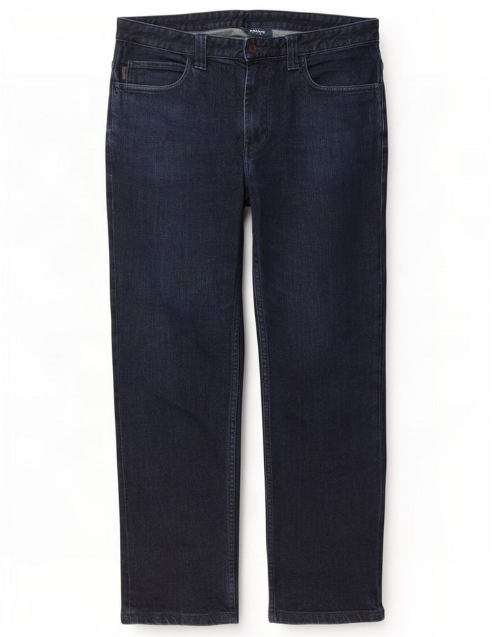 Armani Herren Straight Jeans W34 L29 Marineblaue Baumwolle