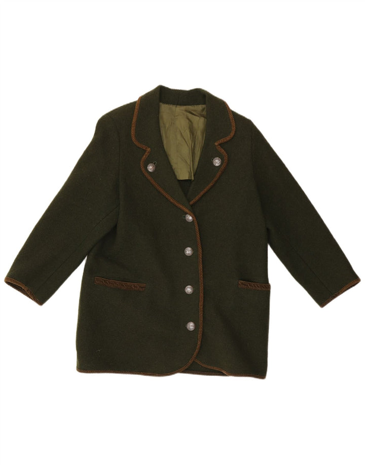 Vintage Damen 4-Knopf-Blazerjacke UK 12 Mittelgrün
