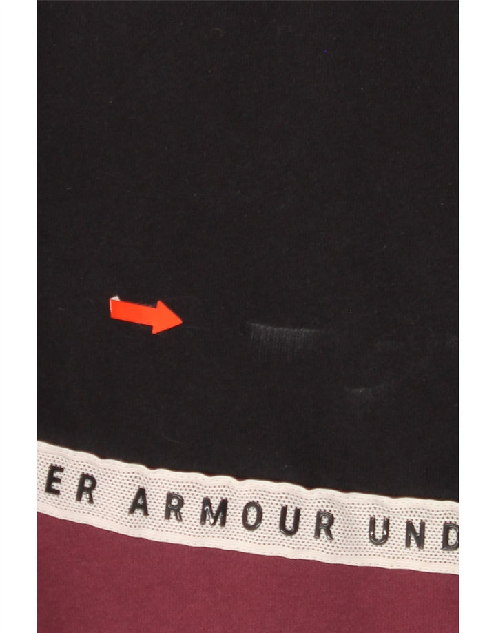 UNDER ARMOUR Womens Zip Hoodie Sweater UK 14 Medium Maroon Colourblock Vintage Under Armour and Second-Hand Under Armour from Messina Hembry 