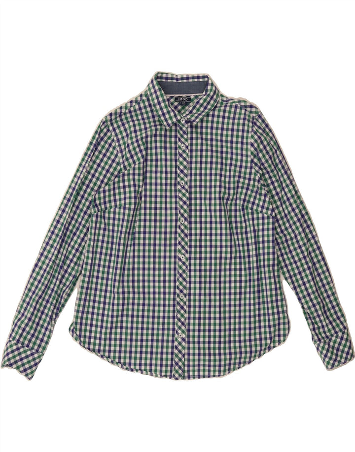 IZOD Womens Shirt UK 16 Large Green Check Cotton Vintage Izod and Second-Hand Izod from Messina Hembry 