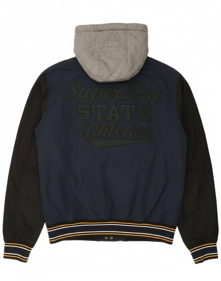 Superdry Herren Graphic Varsity Jacke UK 40 Large Marineblau Farbblock