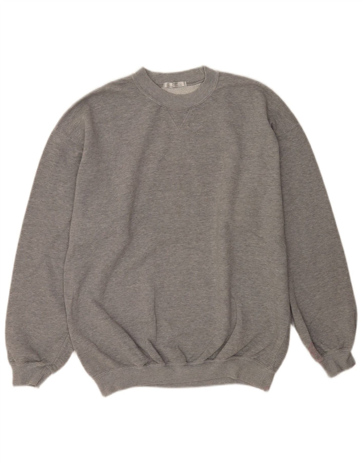 Marks & Spencer Herren-Sweatshirt-Pullover aus mittelgrauer Baumwolle