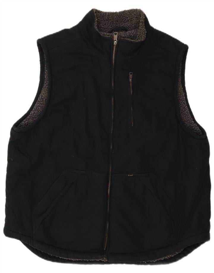 LEE Herren-Utility-Gilet UK 40 Large aus schwarzer Baumwolle