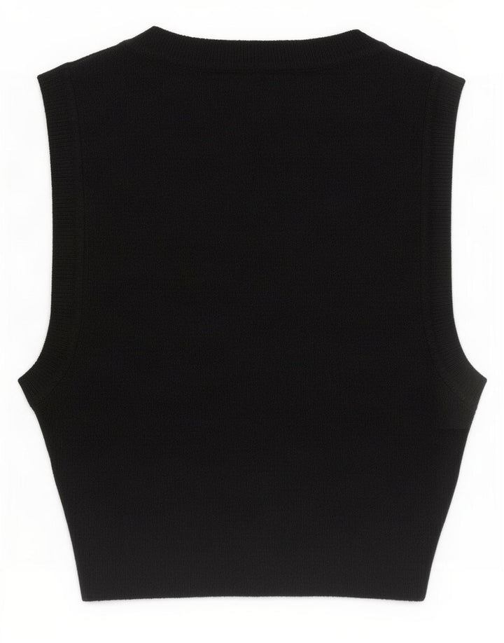 Zara Damen Crop Vest Top UK 8 Small Schwarz