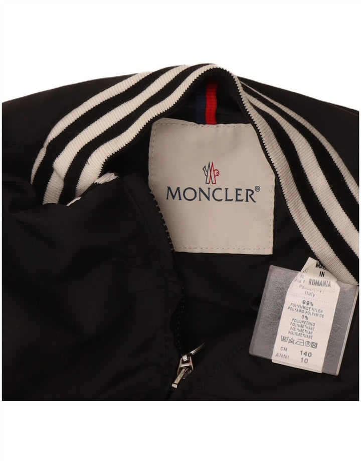 Moncler Crop Bomberjacke für Mädchen, 9–10 Jahre, schwarz gestreift, Polyamid