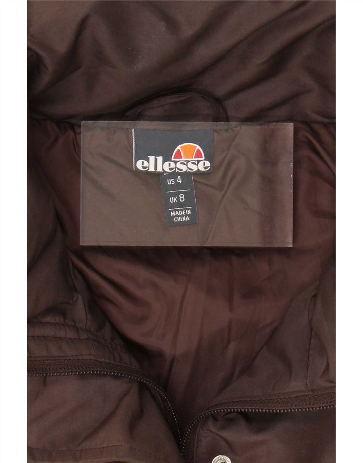 Ellesse Womens übergroße gepolsterte Jacke UK 8 kleine braune Farbblock