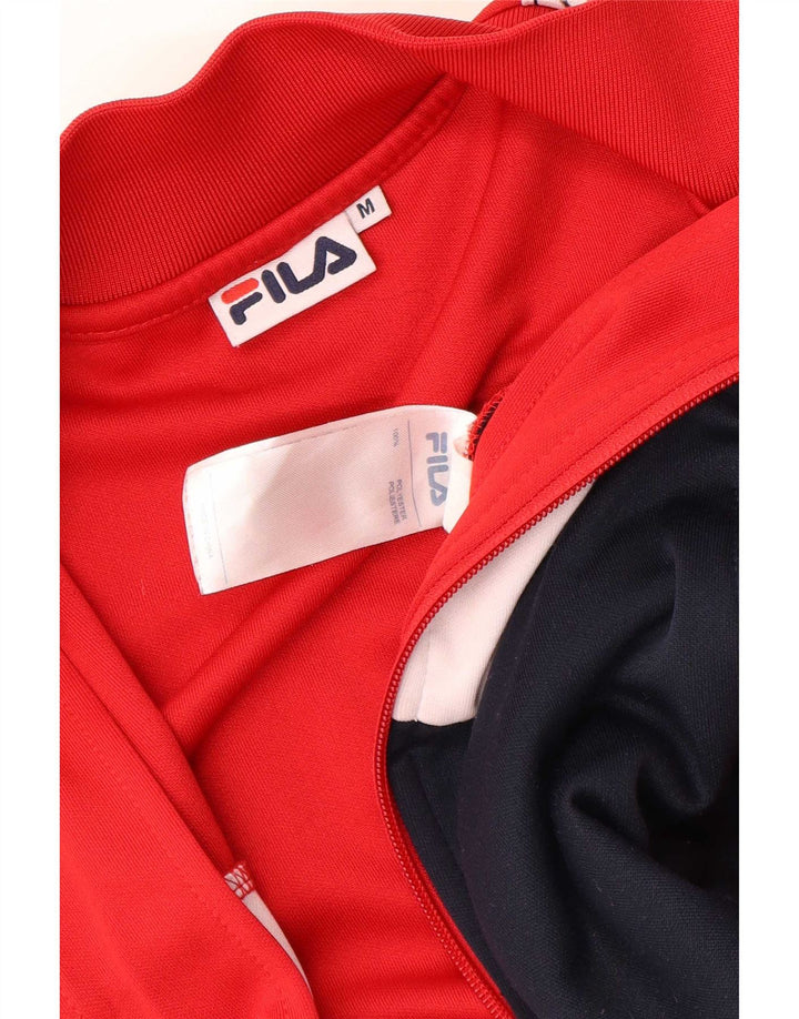Fila Damen-Trainingsanzugoberteil mit Grafik, UK 14, Mittelrot, Farbblock
