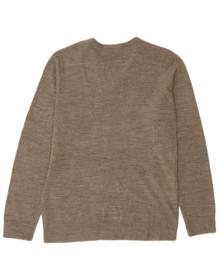 Marks & Spencer Herren-Pullover mit V-Ausschnitt, klein, beige meliert, Acryl