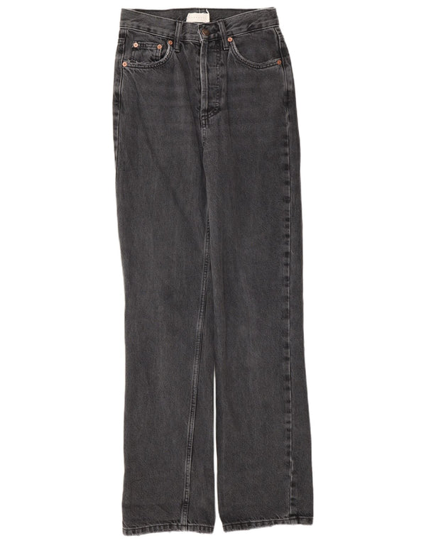 Topshop Damen-Jeans mit hoher Taille, W26, L32, graue Baumwolle